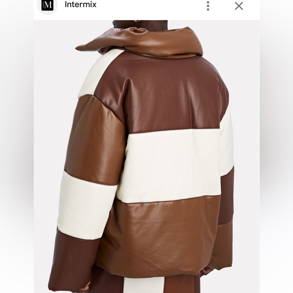 Color block brown puffer jacket - Picture 3 of 3